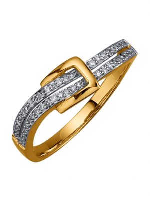 Damenring mit Diamanten AMY VERMONT Gelbgoldfarben