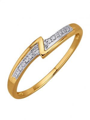 Damenring mit Diamanten Gelbgoldfarben