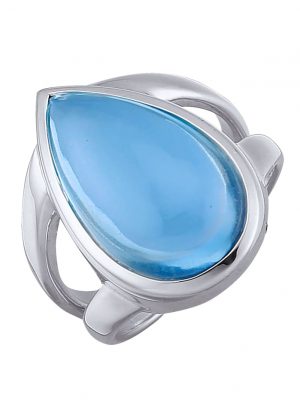 Damenring mit Quarz-Cabochon Jamelli Blau
