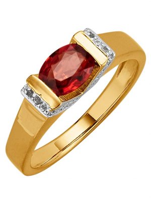 Damenring mit Saphir Orange