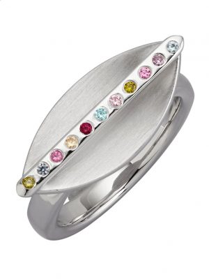 Damenring mit syth. Zirkonia Yvette Ries Multicolor