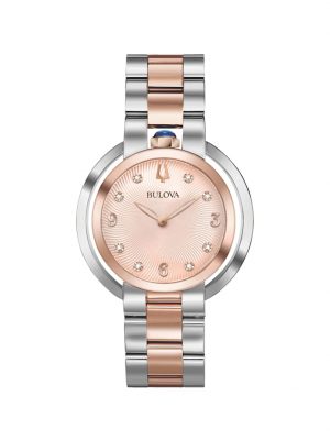 Damenuhr 98P174 Bulova Silberfarben/Orange