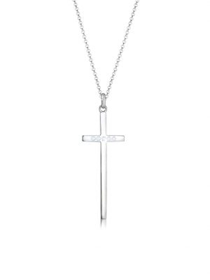 Halskette Kreuz Glaube Religion Topas 925 Sterling Silber Elli Premium Silber