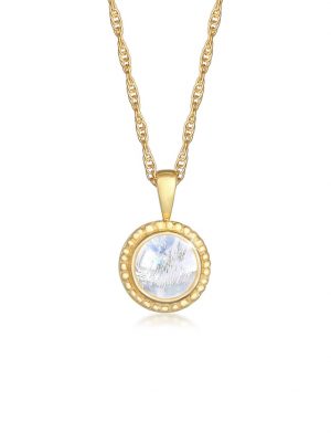 Halskette Mondstein Boho Gedreht Basic 925 Silber Nenalina Gold
