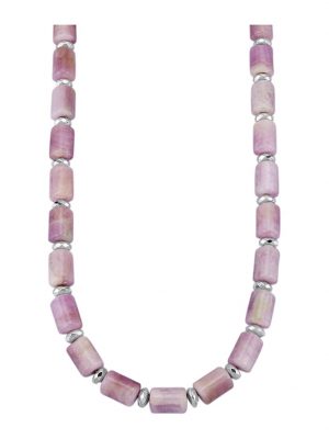 Halskette aus Milky-Kunzit Rosé