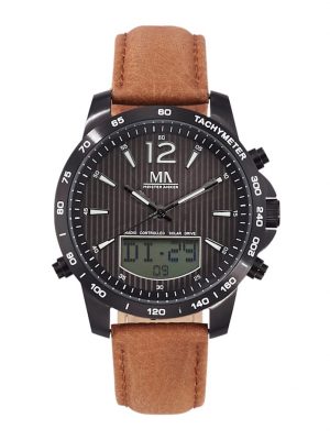 Herrenuhr-Funk-Solar-Chronograph nutzt das Licht als Energiequelle Meister Anker Braun