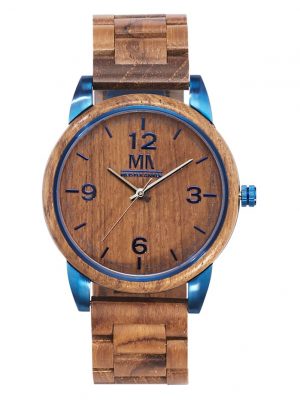 Herrenuhr aus Teakholz Meister Anker Braun