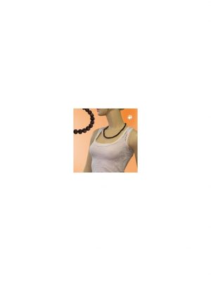 Kette 8mm Kunststoffperlen Barockperlen braun-schwarz-marmoriert 55cm Gallay Schmuckgroßhandel Dunkelbraun