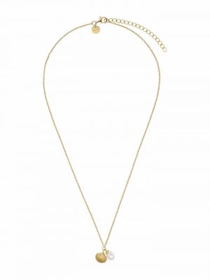 Kette mit Anhänger für Damen, Sterling Silber 925 vergoldet, Muscheln mit Perle Noelani Gold
