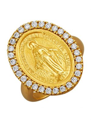Madonna-Ring in Silber 925, vergoldet Gelbgoldfarben