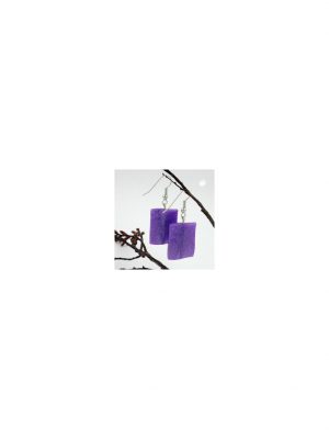 Ohrhaken Ohrhänger Ohrringe 45x17mm Viereck Kunststoff gewellt flieder-flitter Gallay Schmuckgroßhandel Silber