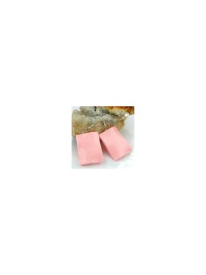 Ohrhaken Ohrhänger Ohrringe 56x25mm Viereck Kunststoff gewellt rosa-glänzend Gallay Schmuckgroßhandel Silber