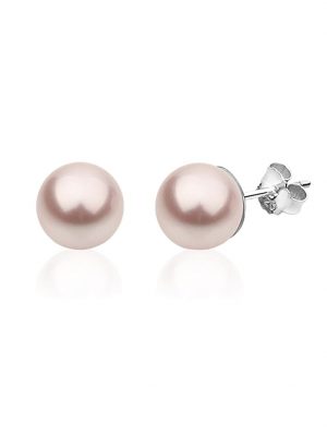 Ohrringe Basic Synthetische Perle 925 Silber Nenalina Rosa