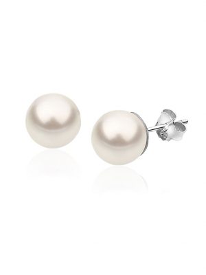 Ohrringe Basic Synthetische Perle 925 Silber Nenalina Weiß