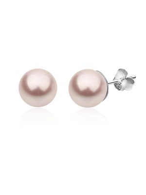 Ohrringe Klassisch Synthetische Perle 925 Silber Nenalina Silber