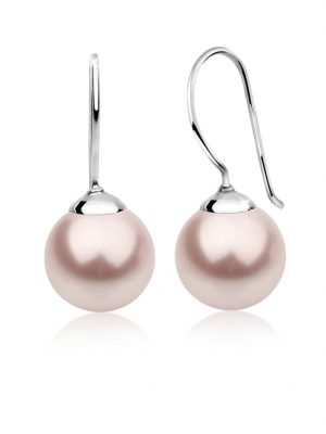Ohrringe Ohrhänger Synthetische Perle 925Er Silber Nenalina Rosa
