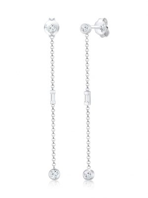 Ohrringe Ohrhänger Topas Edelstein Baguette Form 925 Silber Elli Premium Silber