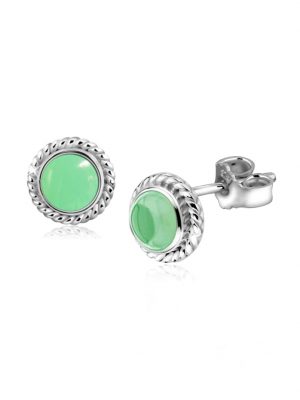 Ohrringe Stecker Achat Edelstein 925Er Sterling Silber Nenalina Silber