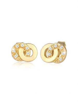 Ohrringe Stecker Infinity Diamanten (0.06 Ct) 375 Gelbgold Elli DIAMONDS Gold
