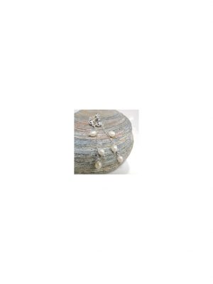 Ohrstecker 45x5mm Hänger mit Kettchen und 3 Zuchtperlen Silber 925 Gallay Schmuckgroßhandel Silber