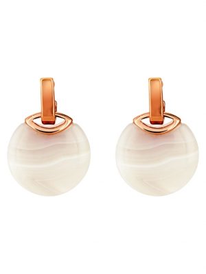 Ohrstecker Messing Achat rot 1,2cm Glänzend Buckley Rot