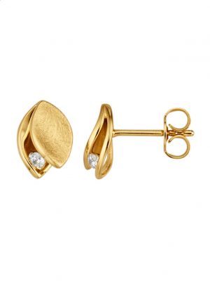 Ohrstecker mit Diamanten AMY VERMONT Gelbgoldfarben
