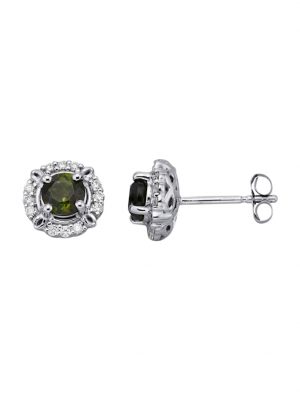 Ohrstecker mit Turmalinen und Brillanten Diemer Farbstein Grün