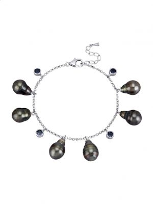 Perlen-Armband mit Tahiti-Zuchtperlen Diemer Perle Grau