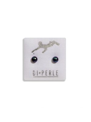 Perlenschmuck 585 Gelbgold Süsswasser Perlen Ohrstecker DI PERLE Anthrazit