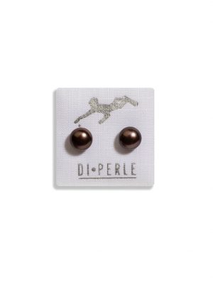 Perlenschmuck 585 Gelbgold Süsswasser Perlen Ohrstecker DI PERLE Anthrazit