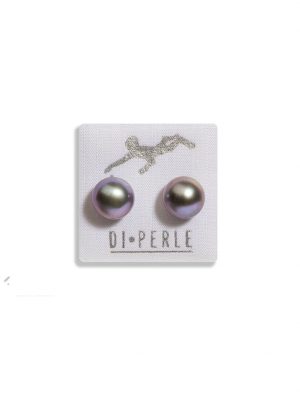 Perlenschmuck 585 Gelbgold Süsswasser Perlen Ohrstecker DI PERLE Grau