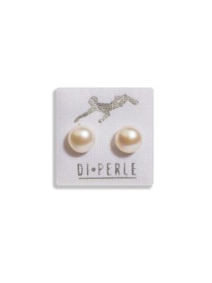 Perlenschmuck 585 Gelbgold Süsswasser Perlen Ohrstecker DI PERLE Weiß