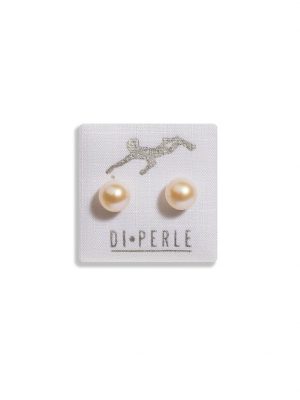 Perlenschmuck 585 Gelbgold Süsswasser Perlen Ohrstecker DI PERLE Weiß