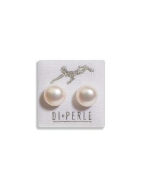 Perlenschmuck 585 Gelbgold Süsswasser Perlen Ohrstecker DI PERLE Weiß