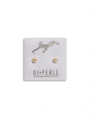Perlenschmuck 585 Gelbgold Süsswasser Perlen Ohrstecker DI PERLE Weiß