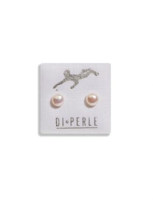 Perlenschmuck 585 Gelbgold Süsswasser Perlen Ohrstecker DI PERLE Weiß
