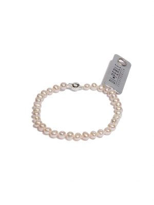 Perlenschmuck 925 Silber Süsswasser Perlen Armband ( 19 cm ) DI PERLE Weiß