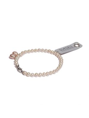 Perlenschmuck 925 Silber Süsswasser Perlen Armband ( 19 cm ) DI PERLE Weiß / naturfarbe