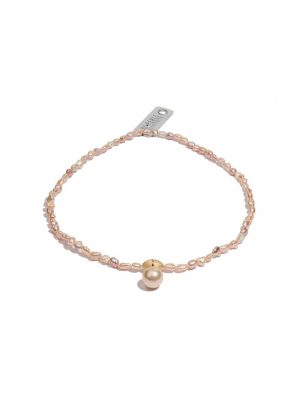Perlenschmuck 925 Silber Süsswasser Perlen Collier ( 45 cm ) DI PERLE Naturfarbe
