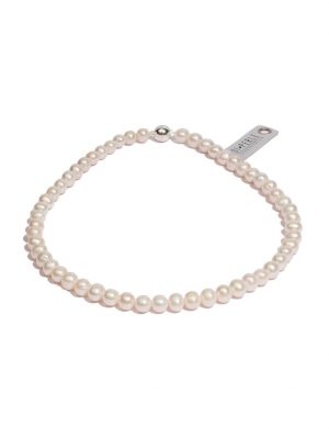 Perlenschmuck 925 Silber Süsswasser Perlen Collier ( 45 cm ) DI PERLE Weiß