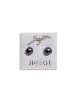 Perlenschmuck 925 Silber Süsswasser Perlen Ohrstecker DI PERLE Anthrazit