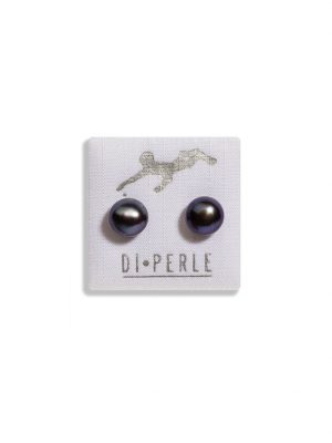 Perlenschmuck 925 Silber Süsswasser Perlen Ohrstecker DI PERLE Anthrazit