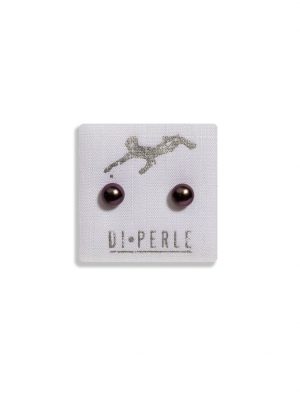 Perlenschmuck 925 Silber Süsswasser Perlen Ohrstecker DI PERLE Anthrazit
