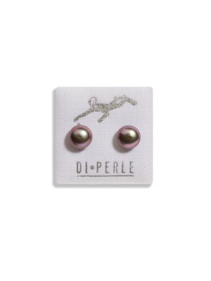 Perlenschmuck 925 Silber Süsswasser Perlen Ohrstecker DI PERLE Grau