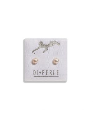 Perlenschmuck 925 Silber Süsswasser Perlen Ohrstecker DI PERLE Weiß