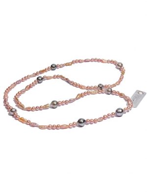 Perlenschmuck Tahiti Perlen Collier ( 90 cm ) DI PERLE Naturfarbe
