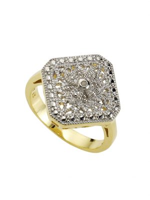 Ring 925/- Sterling Silber Diamant weiß Diamant bicolor 0,0106ct. Diamonds by Ellen K. Gelb