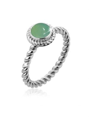 Ring Achat Geburtsstein Mai Boho Basic Trend 925 Silber Nenalina Grün