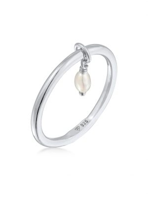 Ring Bandring Stapelring Perle Basic 925 Ring Elli Silber