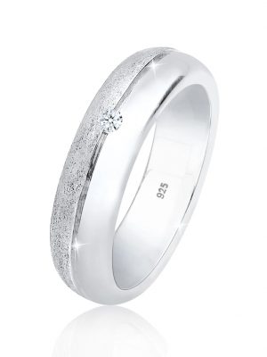 Ring Basic Bandring Diamant (0.03 Ct.) 925 Silber Elli DIAMONDS Silber